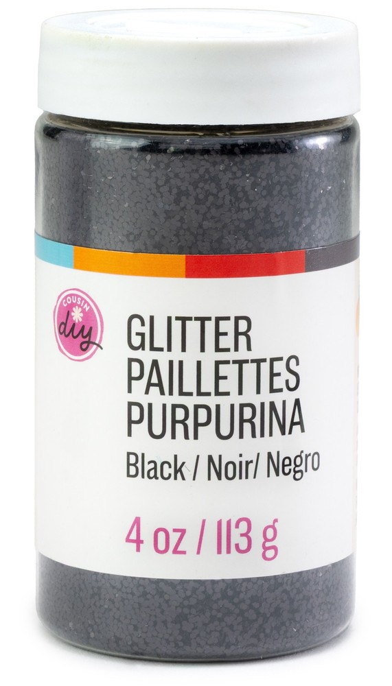 CousinDIY Glitter 4oz-Black - 3 Pack