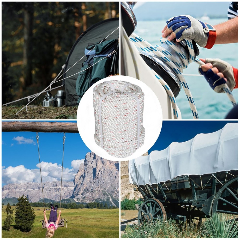 8900Lbs Double Braid Polyester Arborist Bull Rope Pulling Rigging Line 5/8"×150'