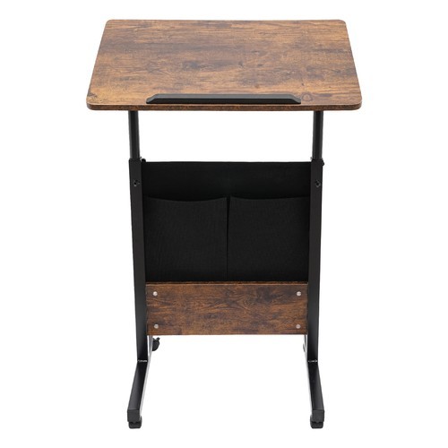 Office Rolling Laptop Desk Adjustable Height Computer Table 32-47in W/ Storage