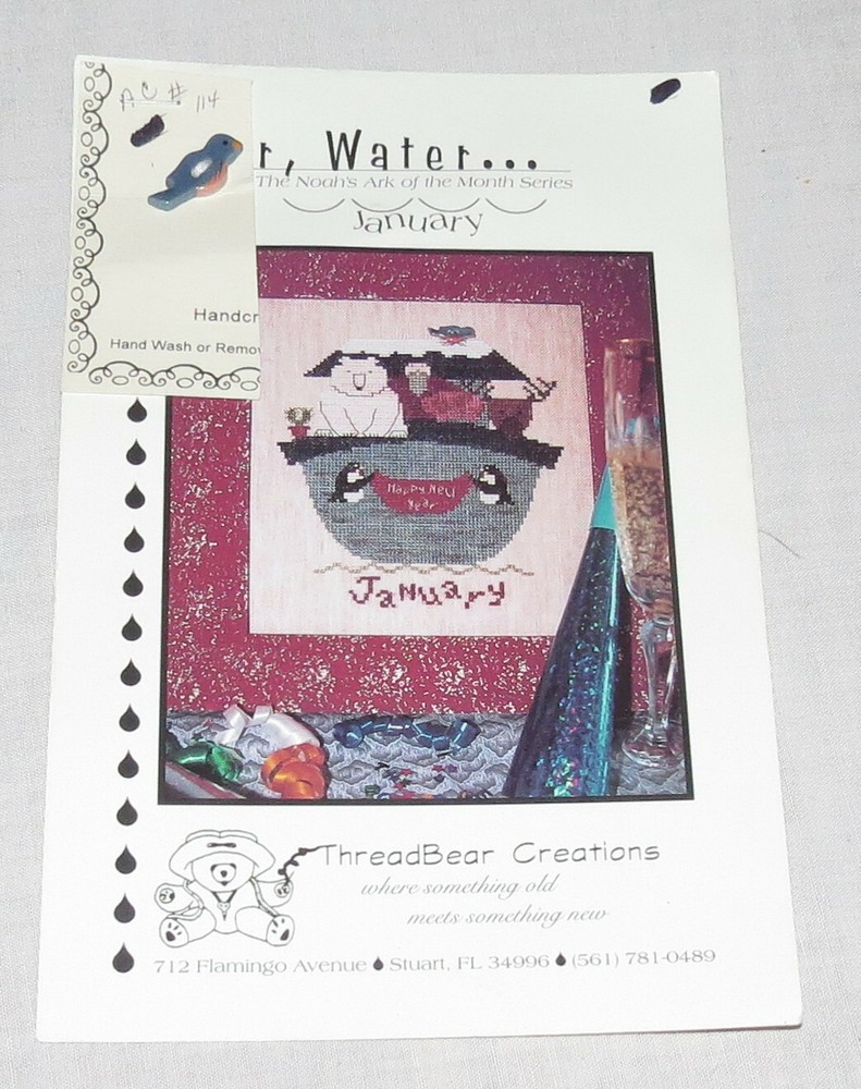 Threadbear Creations Water, Water . . .  January Cross Stitch Chart