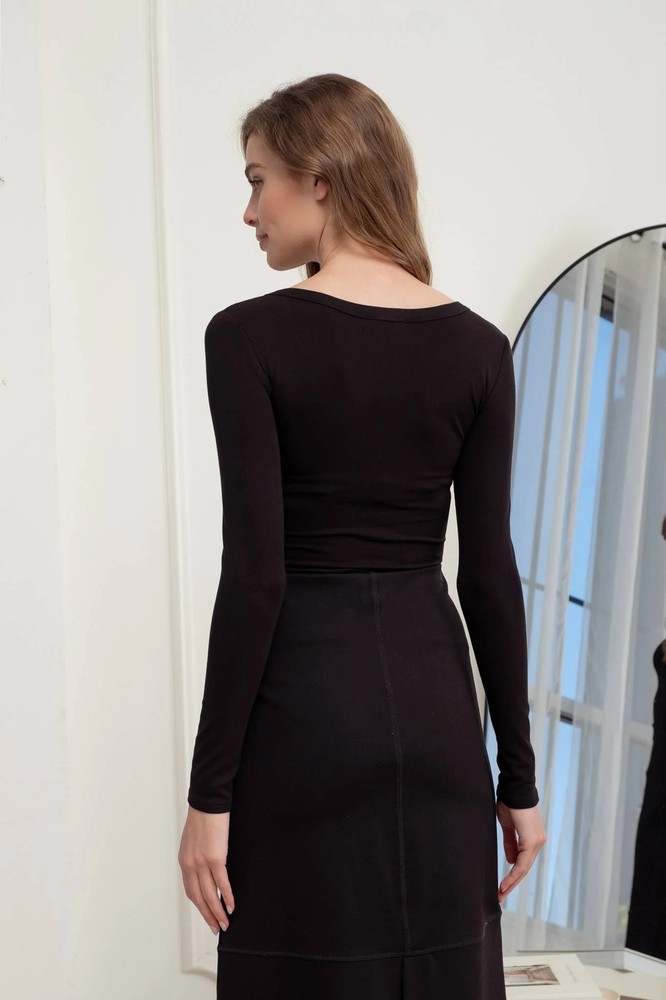 The Workshop Henley Top: Black