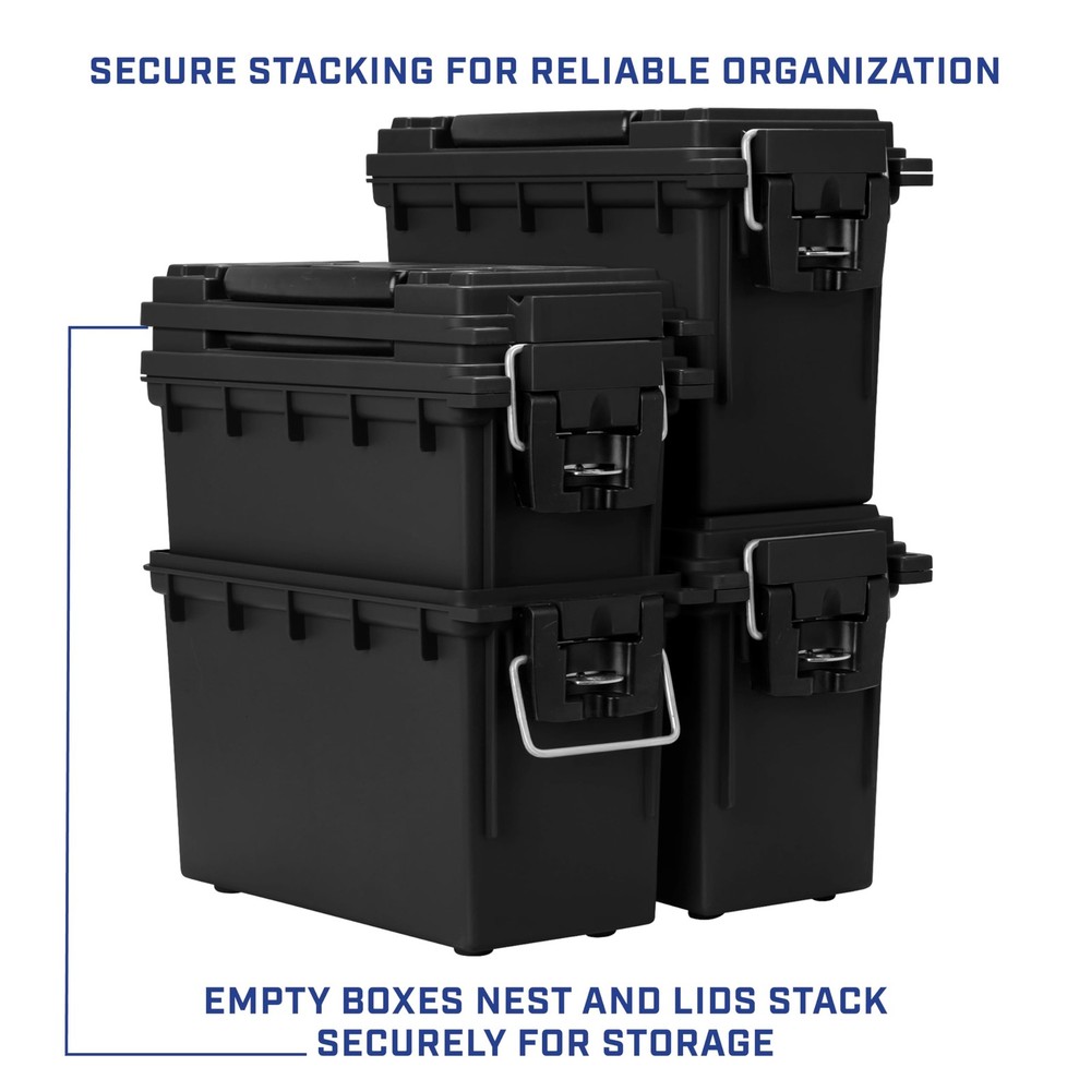 Sheffield 12629 Ammo Storage Box, Stackable .30 Cal Standard Single, Black