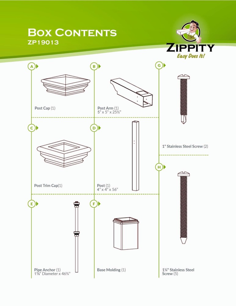 ZP19013 Classica Mailbox Post, White