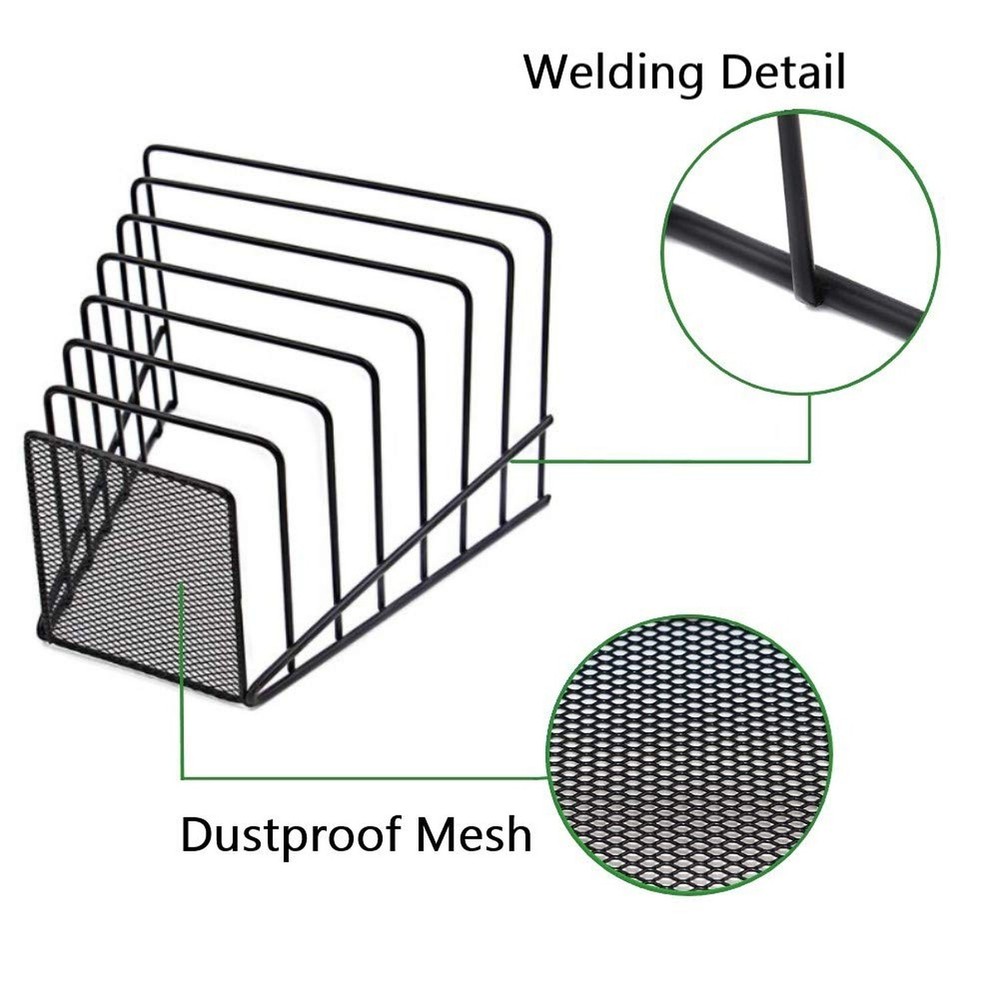 2 Pack Multi Step File Organizer Incline Desktop File Sorter Metal Wire Mesh ...