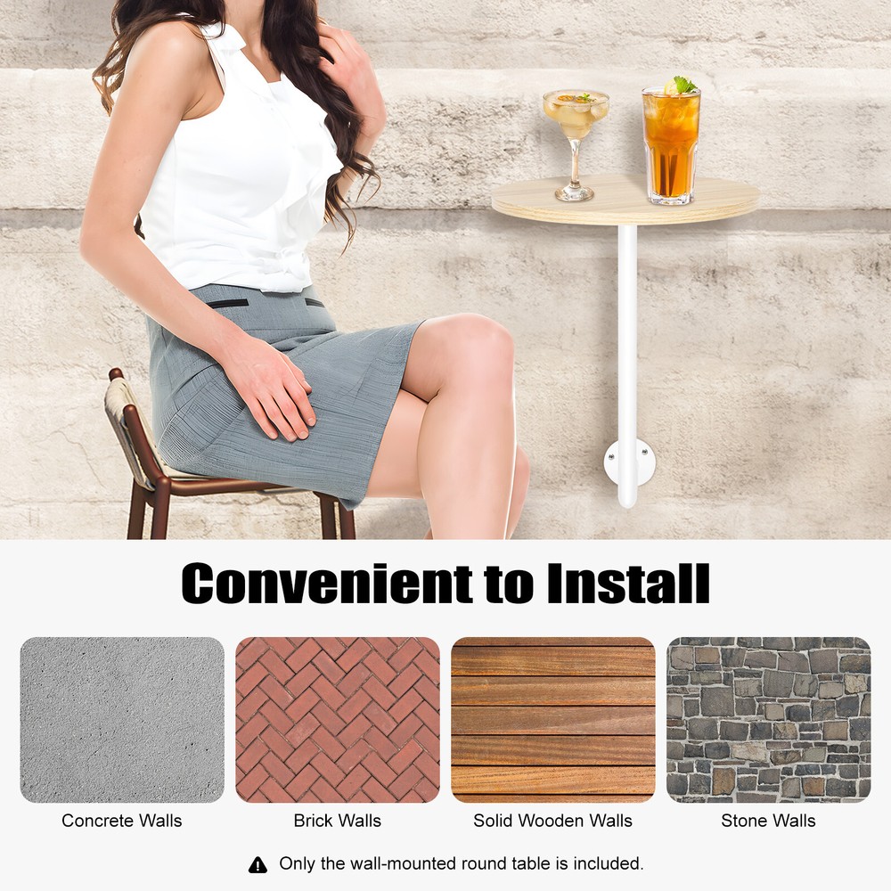 Wall-Mounted Round Table for Coffee Shops and Milk Tea Stores