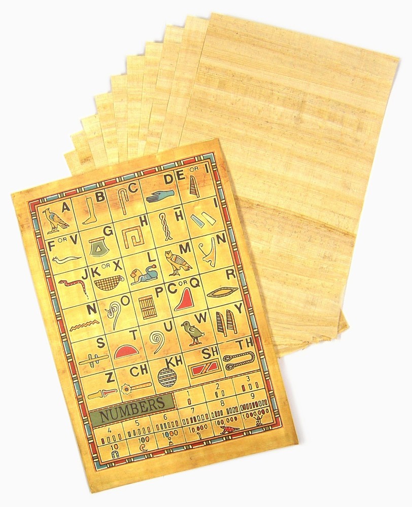 10 Sheets Genuine Egyptian Papyrus Paper Blank Sheets Plus Hieroglyphics History