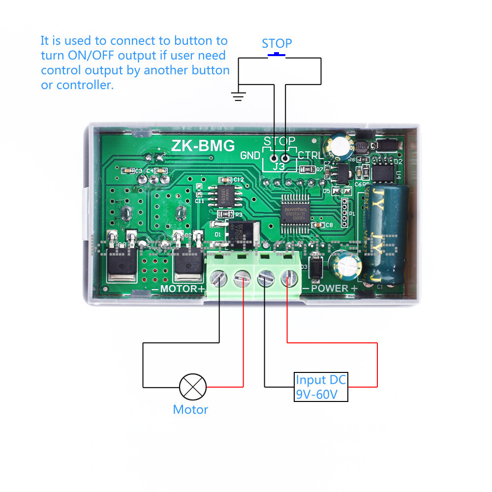 PWM 9-60V 12A 500W DC Motor Speed Governor Controller Switch BMG Digital Display