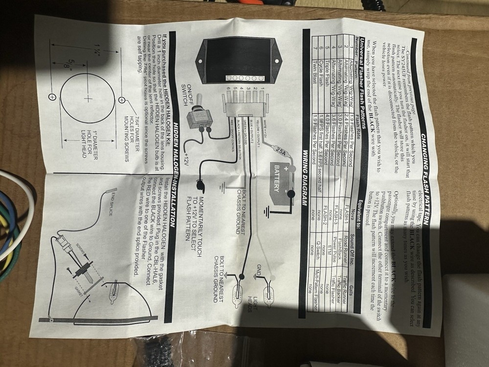 Sound off signal universal solid state flasher & 2 Amber multi pattern Light Kit