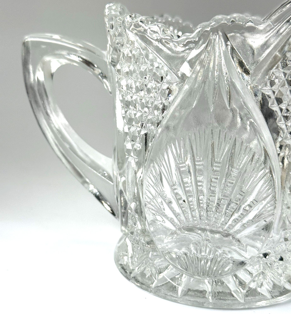EAPG Glass Cream & Sugar Set