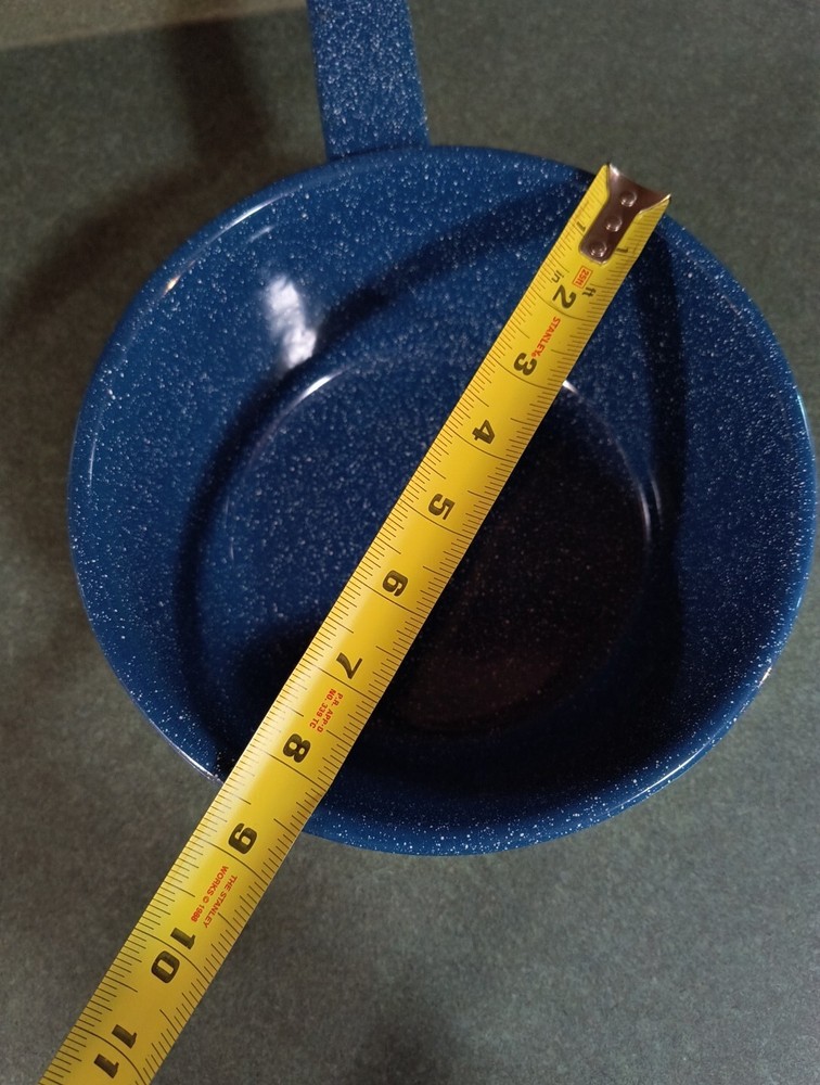 Blue With White Speckles Camp Enamelware 2 qt. Saucepan