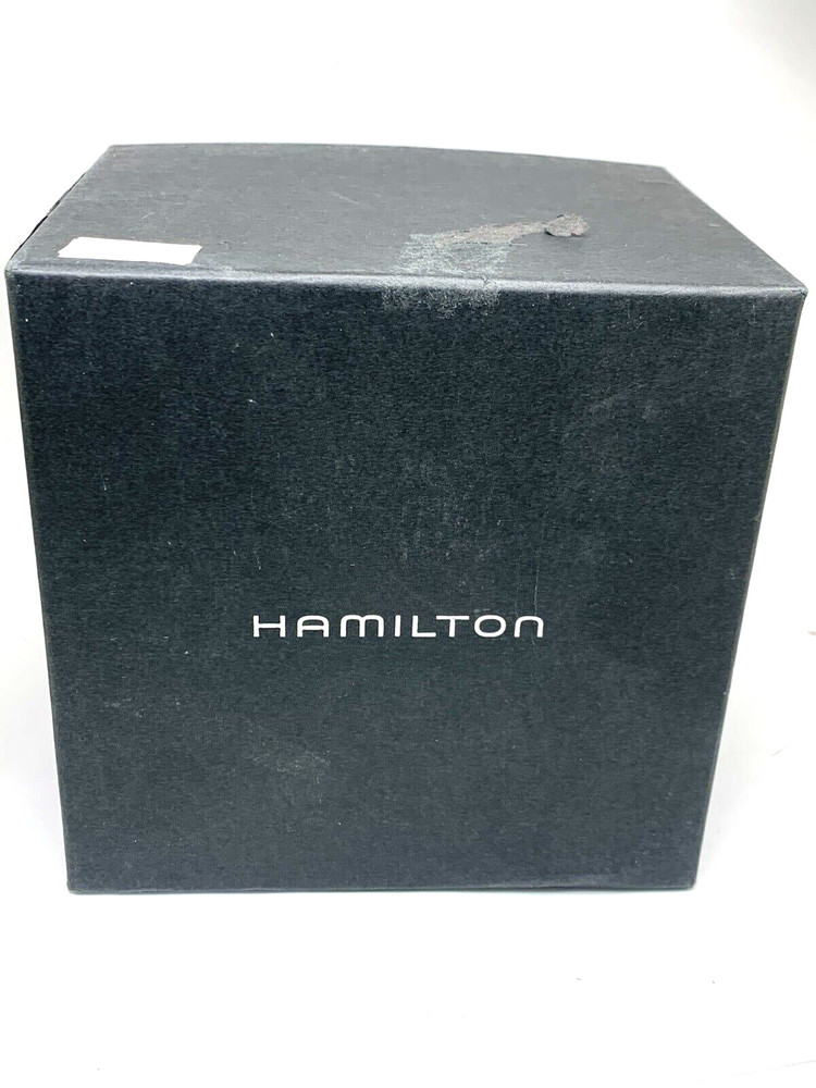Hamilton Watch Presentation Black Cardboard Box Display Empty With Booklet