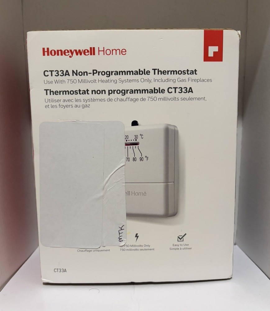 HONEYWELL HOME CT33A HORIZONTAL NON-PROGRAMMABLE THERMOSTAT TEMP CONTROL