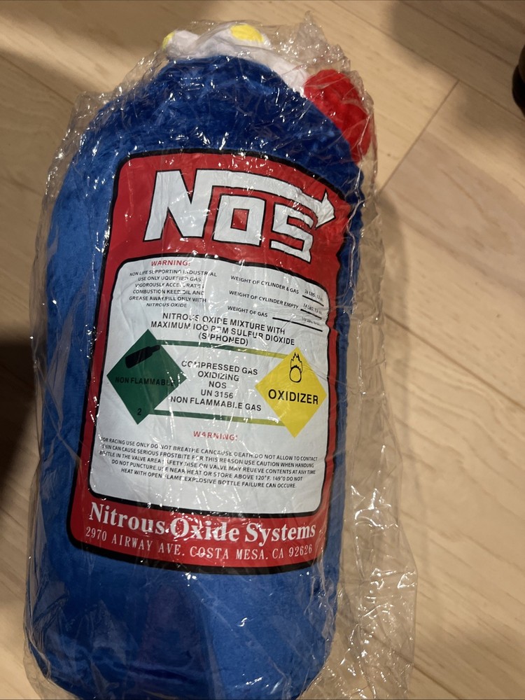 NOS Nitrous Oxide Systems Plush Pillow Great Gift Man Cave Accessory
