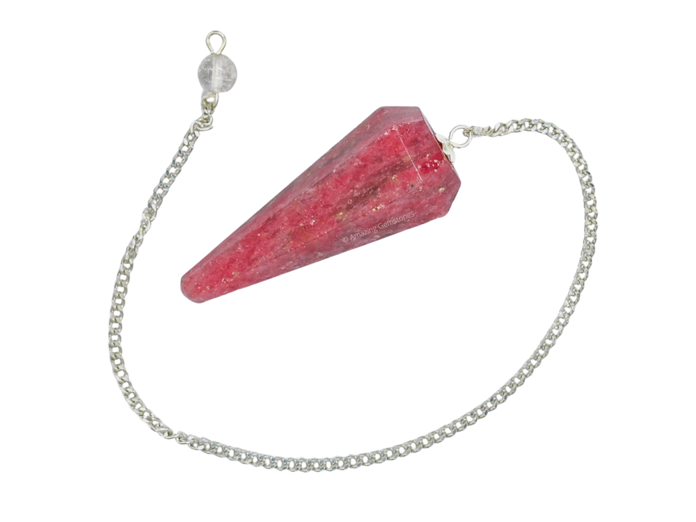 Rhodonite Dowsing Crystal Pendulum