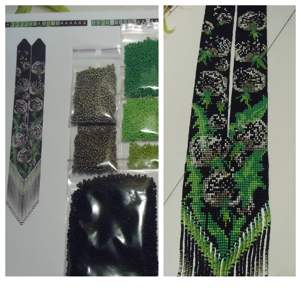 Kit for making a necklace gerdan. Beading Loom Pattern. #C28c