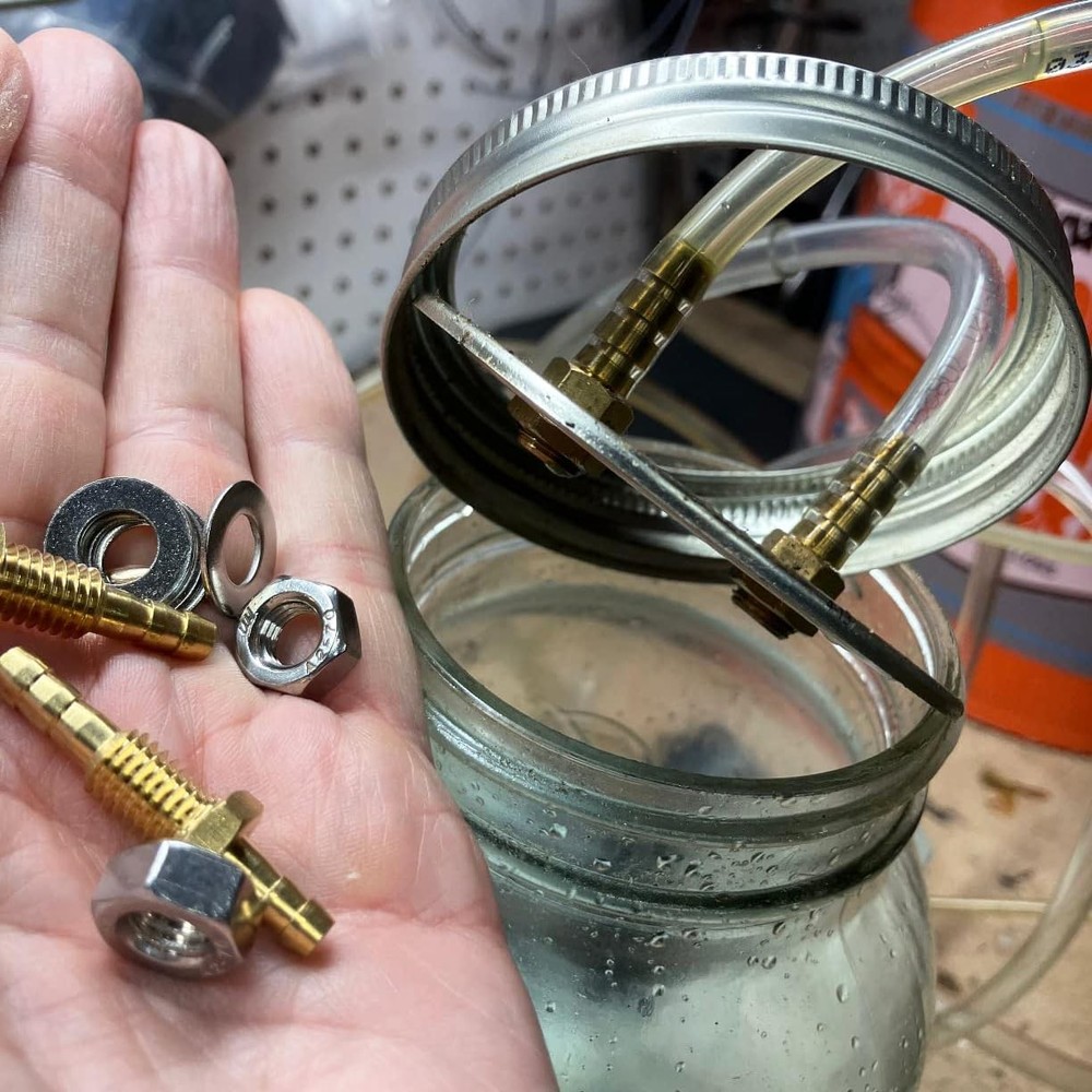 2 PCS 3/8 Inch Hose Barb Bulkhead Fitting ThruBulk Head Hex Union Brass Part
