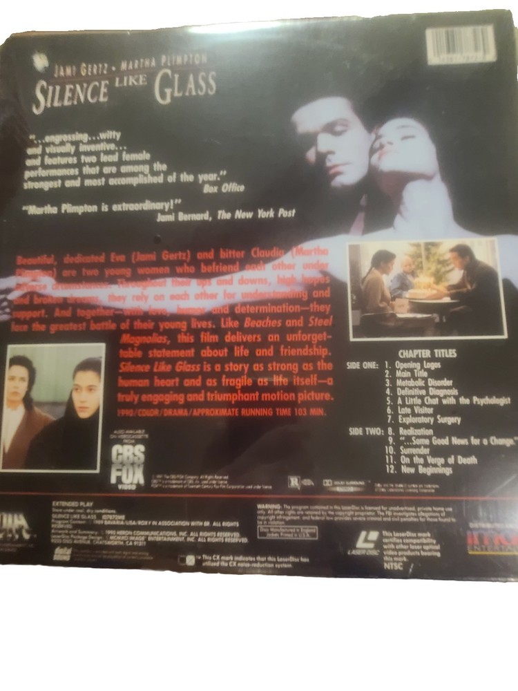 Silence Like Glass (Laserdisc, 1990) NEW SEALED