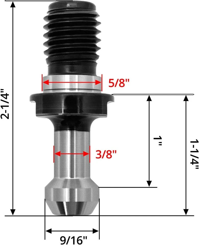 10Pcs CAT40 45°Pull Stud Retention Knob for HAAS CAT 40 CNC Tool Holder Replace#