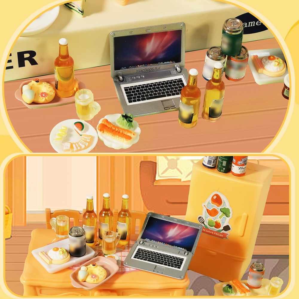 1:12 Scale 11 Pcs Miniature Beer Bottles and Cans Mini Small, Set E