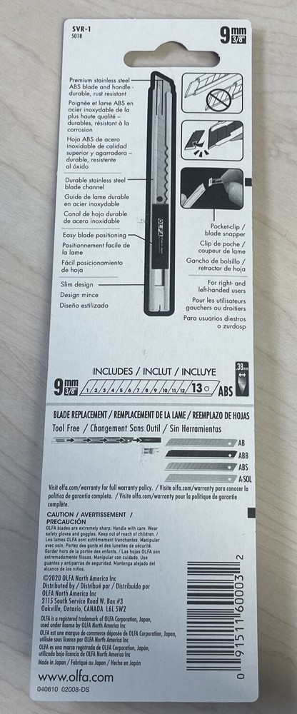 OLFA 5018 Utility Knife - Silver