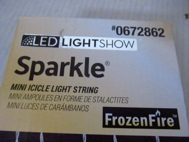LED Lightshow Sparkle FrozenFire Mini Icicle Light String Blends Warm & Cool LED
