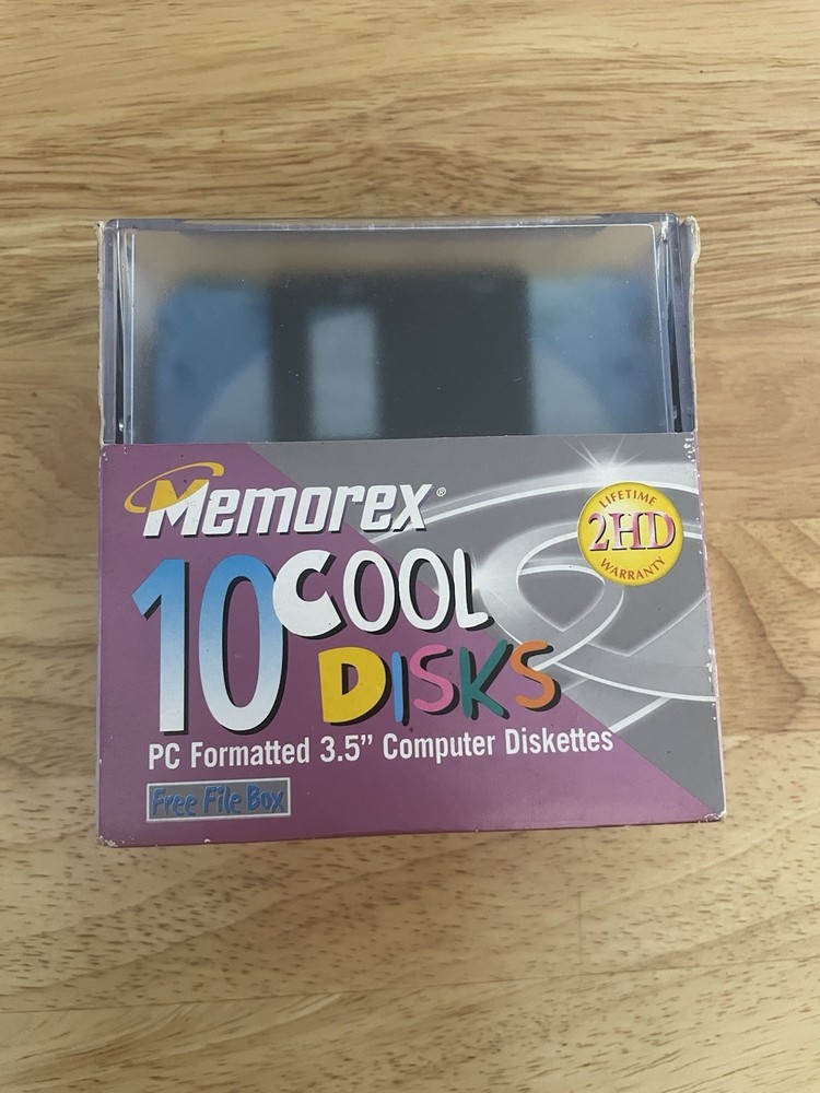 10 Pack Memorex 2HD 3.5" Computer Diskettes PC Format Cool Disks -New Sealed