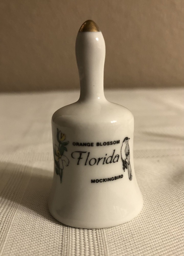 Florida State Flower & Bird Mini Ceramic Bell