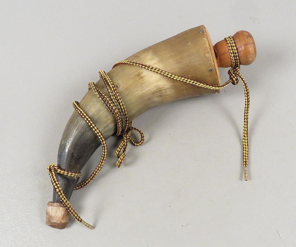 SMALL 9 Inch POWDER HORN Flask Muzzleloader Rifle Pistol Muzzleloading Gun Part