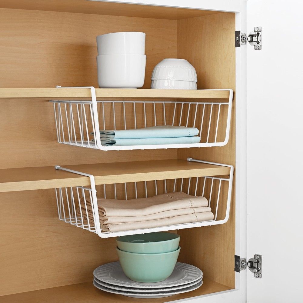 Cabinet Baskets, White, 2 Count