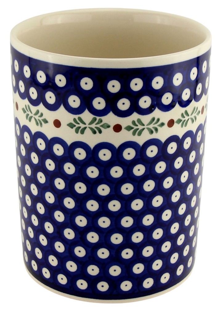 Polish Pottery Kitchen Utensil Holder for Countertop 7" Large, Diameter 5¼"