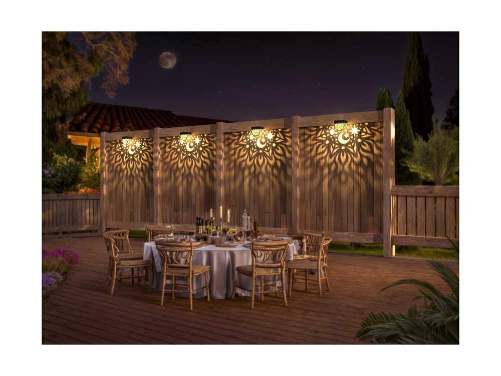 Solar Fence Lights 6 Pack Solar Deck Lights Waterproof LED Powered Step Wall ...