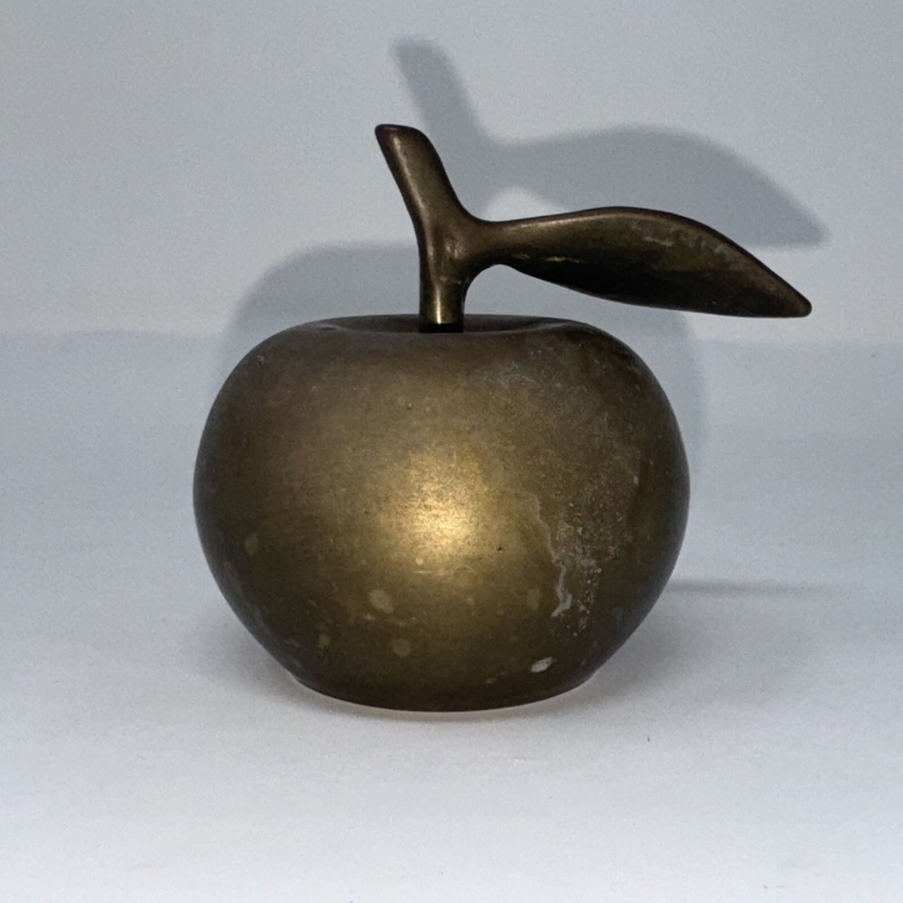 Vintage Solid Brass 3" Teacher's Apple Bell