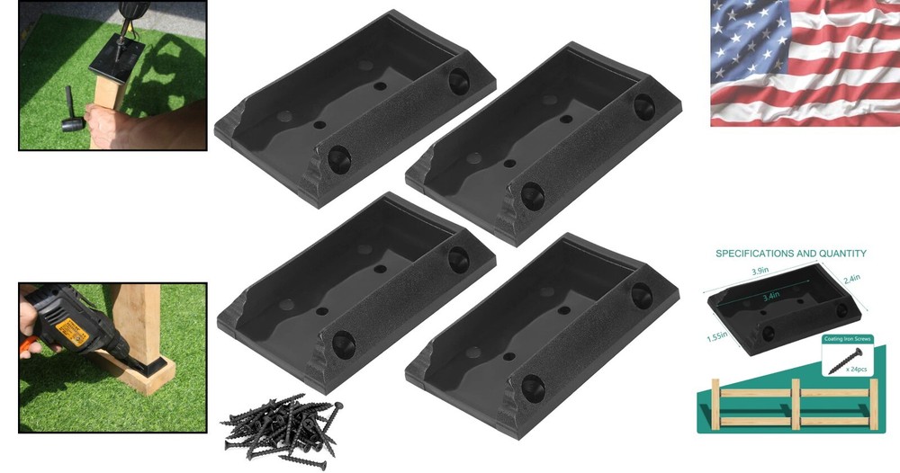 Heavy-Duty Pre-Drilled Nylon Brackets for 2x4 Deck Railing - Includes Screws