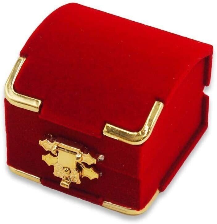 Velour Brass Clasped Jewelry Gift Box