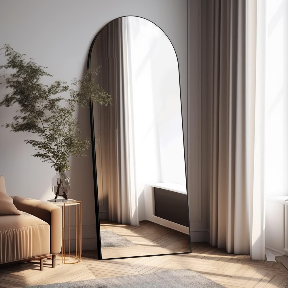 Arched Full Length Mirror Arched Wall Mirror Floor Mirror with Stand Contempo...