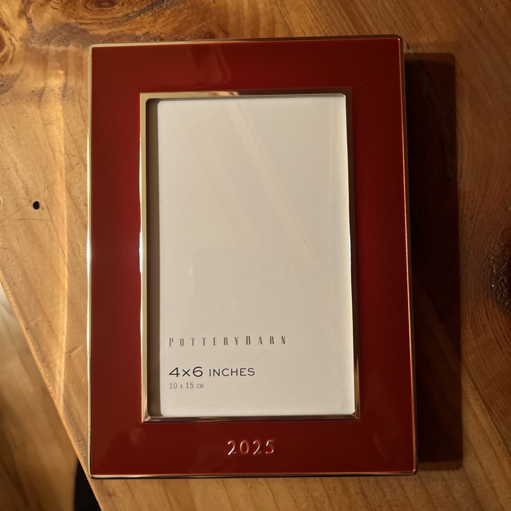 Pottery Barn RED 2025 Enamel Frame for 4x6 Photo Rectangular New In Box