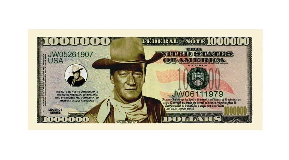 Pack of 50 - John Wayne Million Dollar Bills