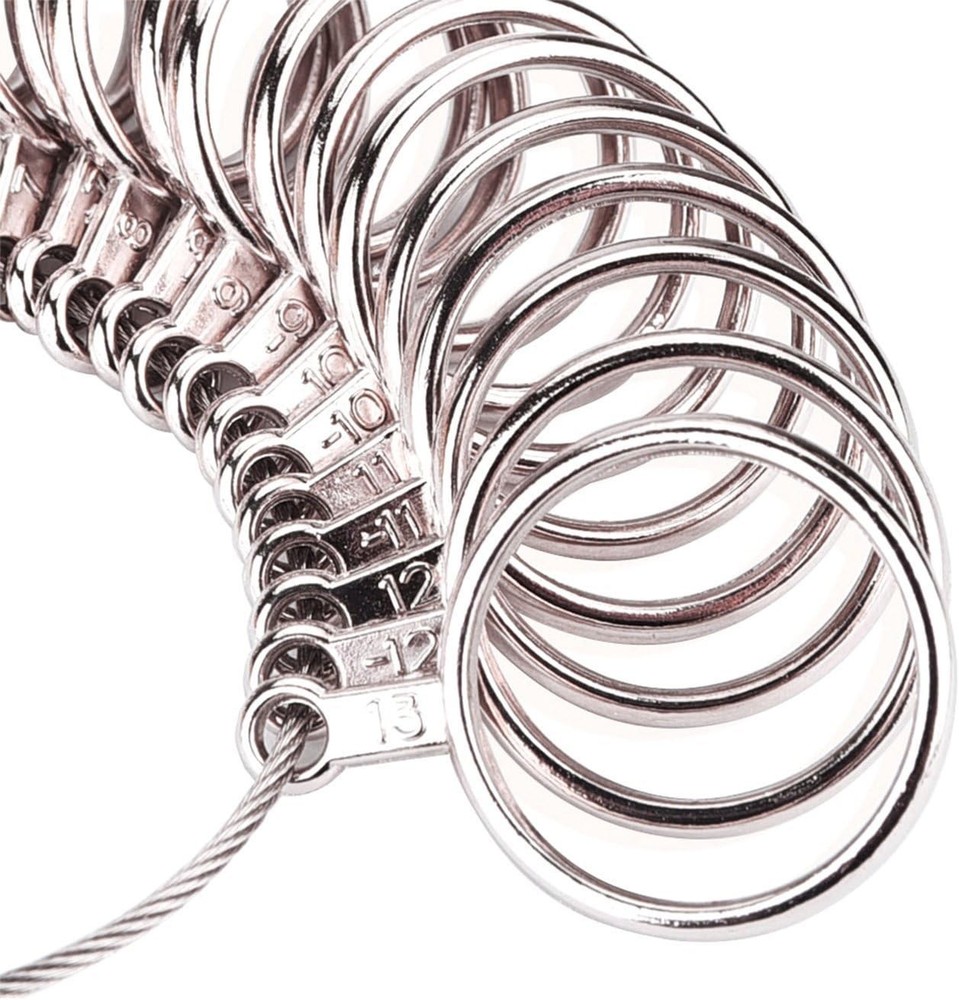 Stainless Steel Ring Gauges Finger Sizer Professional Measuring Ring Tool