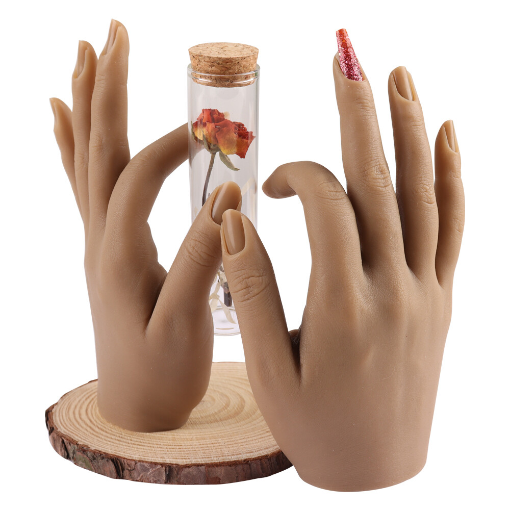 Female Silicone Hands Nail Practice Mannequin Model Display Inserted