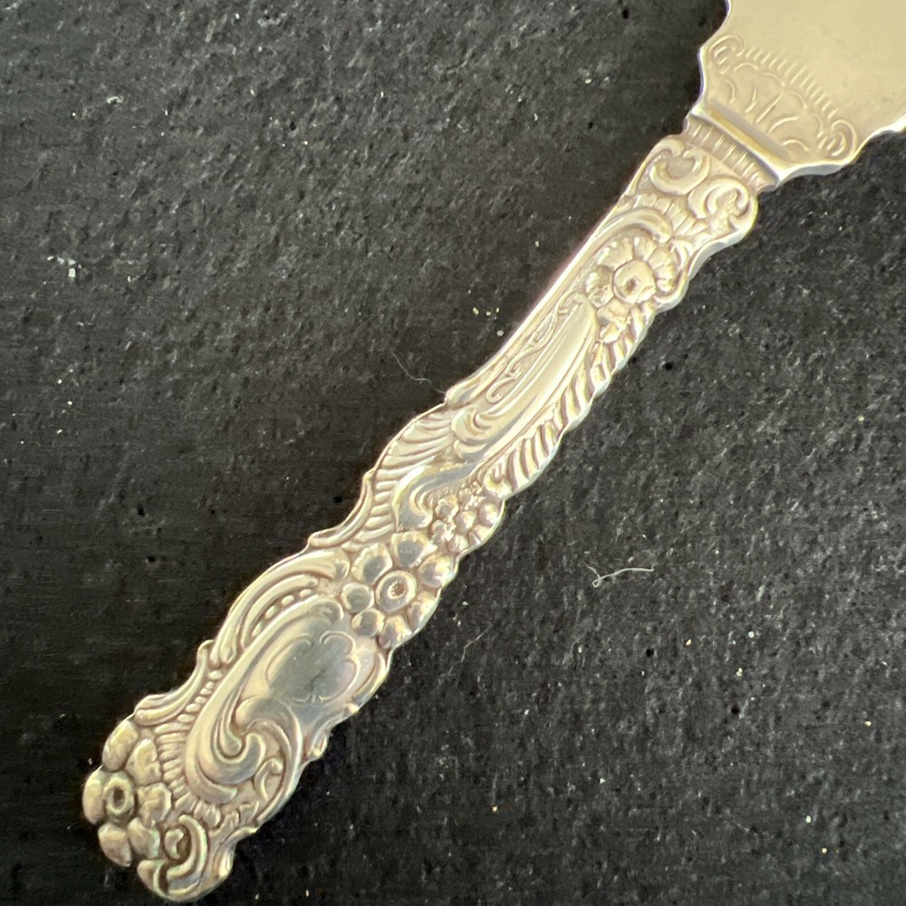 Vintage A B Nils Johan Sweden Ornate Silverplate 9" Fish Knife Solid Blade