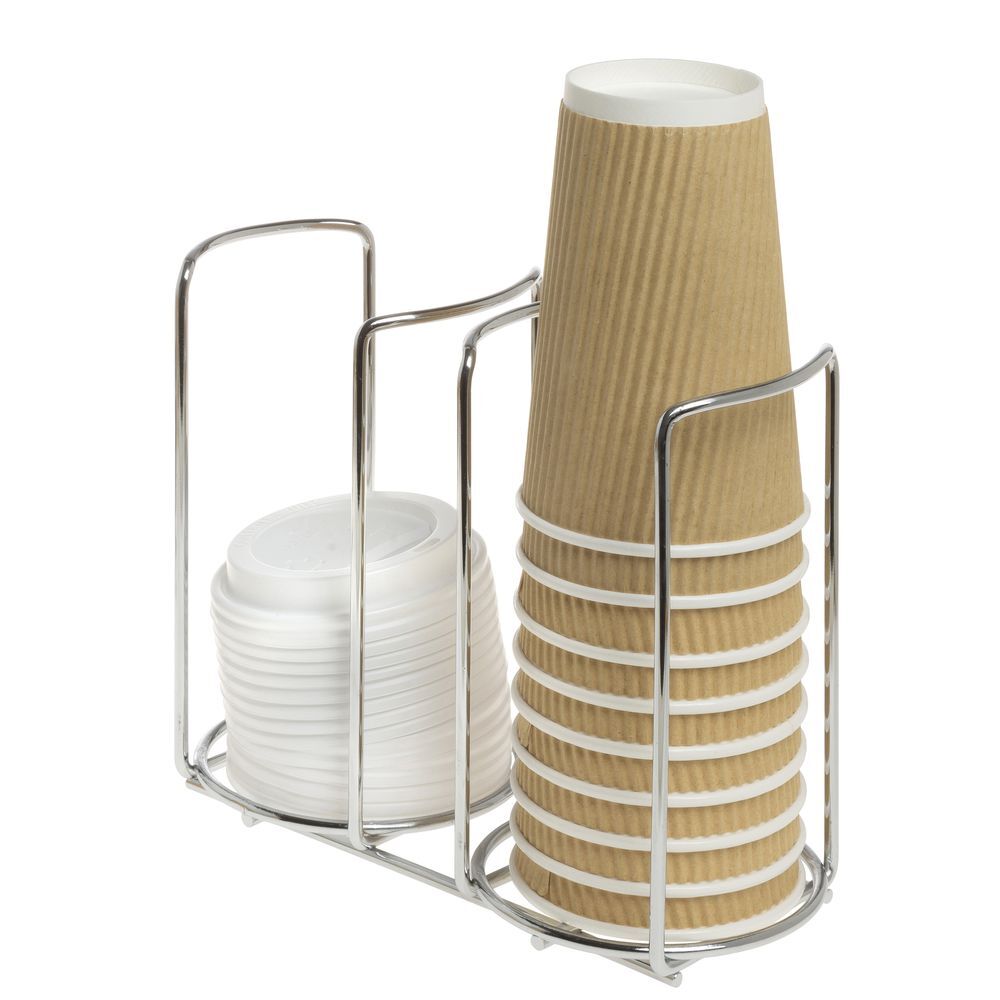HUBERT® Wire Two Cup/Lid Holder - Chrome