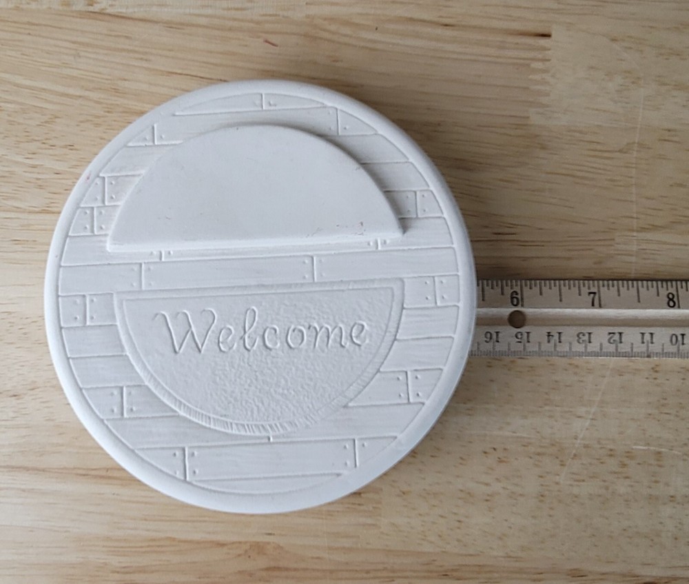 READY TO PAINT Ceramic Bisque WELCOME PLAQUE
