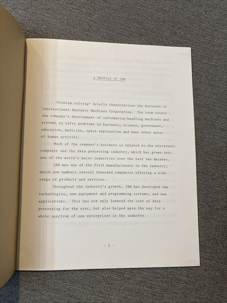 A Profile of IBM 1973