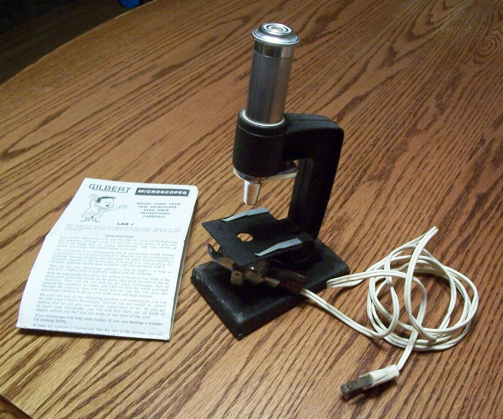 1960's Gilbert Youth Microscope with Instructions - No Slides