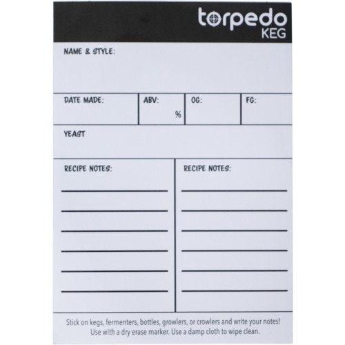 Torpedo Keg Beverage Tags (Pack of 10)