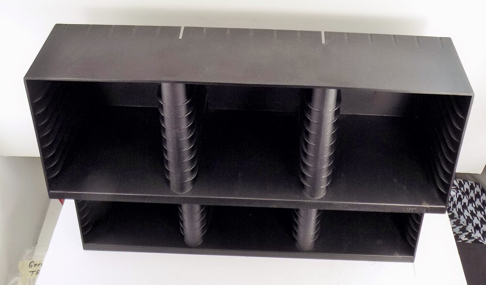 VINTAGE / Desktop OR SHELF CD Holder / 2 LEVEL / PLASTIC / CD STORAGE ACCESSORY