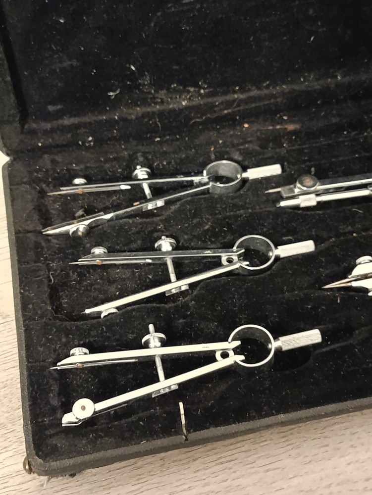 Vintage Jakar S100 Technical Engineering Drawing Compass Set & Case 1970s Czech