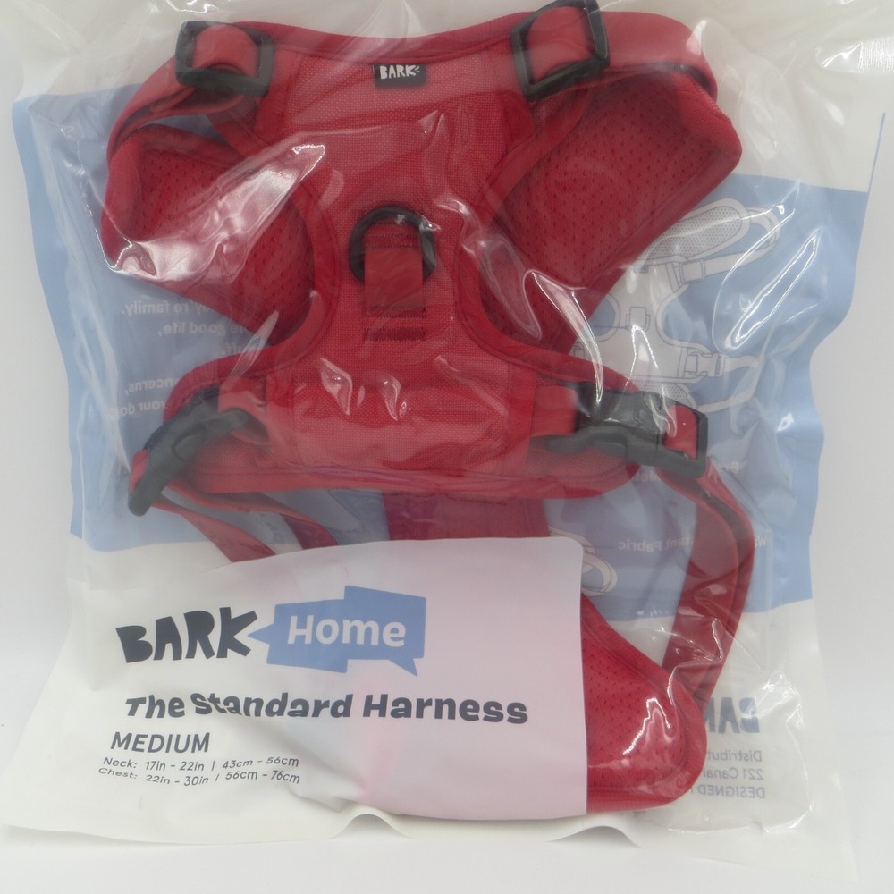 Barkbox Medium Red Dog Harness Bark Home Standard No Pull Adjustable 22"- 30"