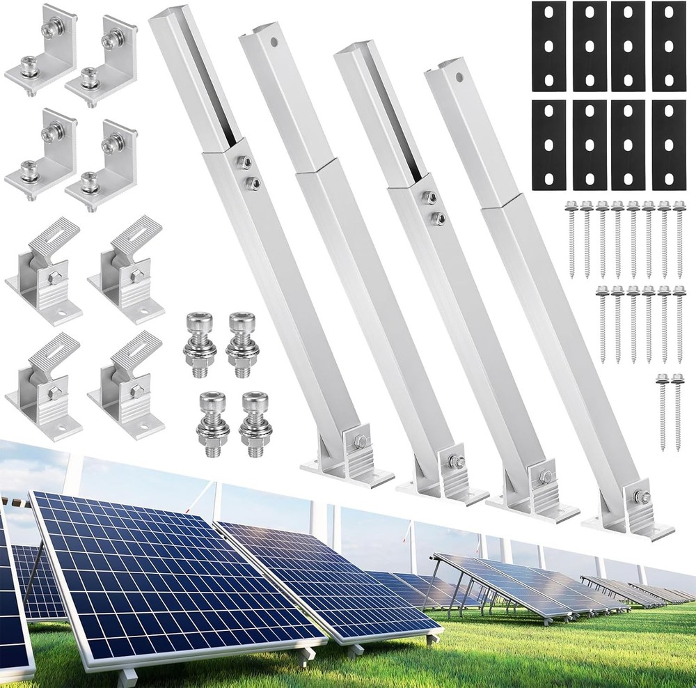 2 Sets Adjustable Solar Panel Tilts Mount Brackets Aluminum Alloy Mounting Brack