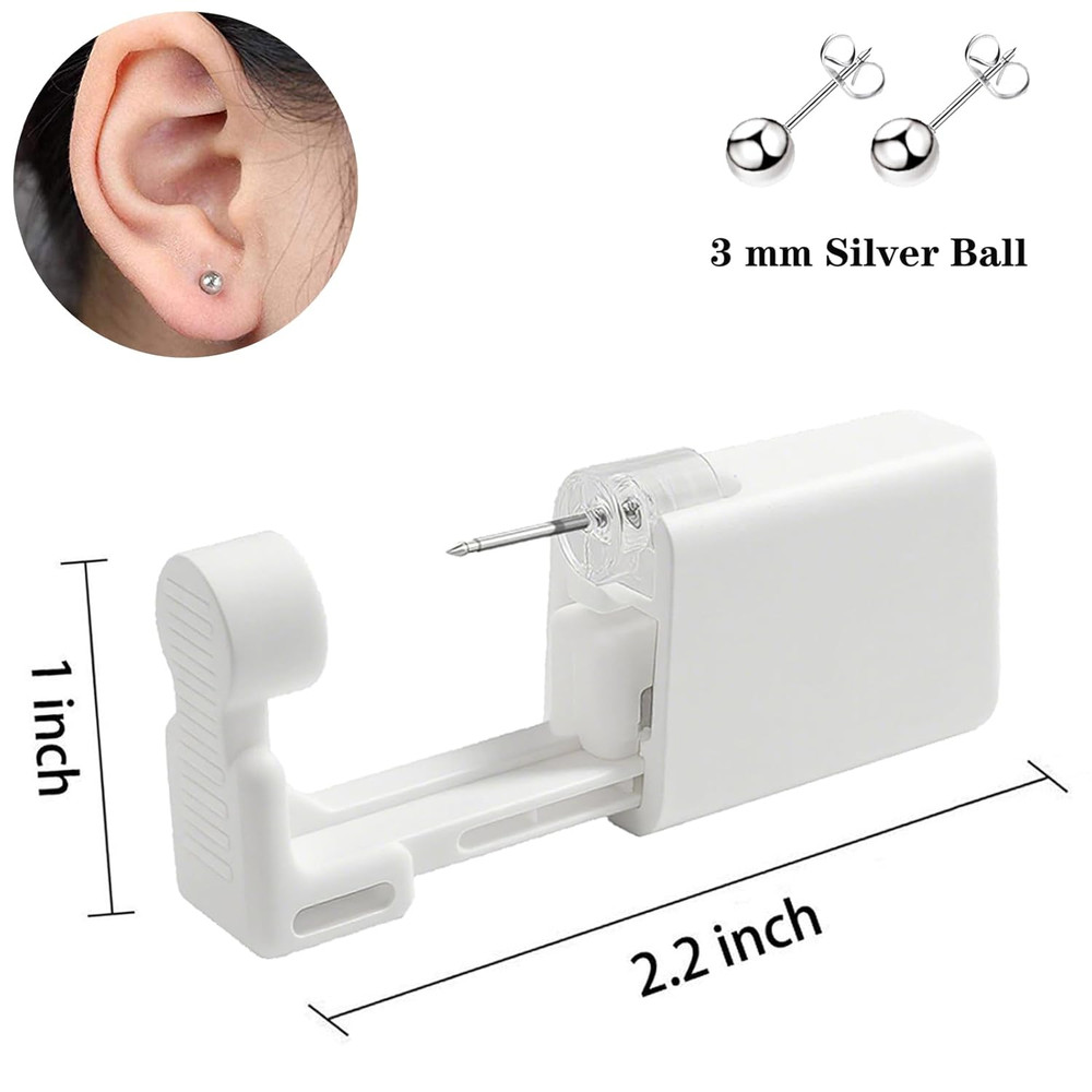 Ear Piercing Kit Disposable Ear Piercing Kit with Multi-Sized CZ Earring Studs E